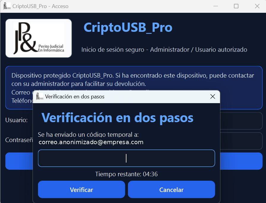 Login con verificación en dos pasos