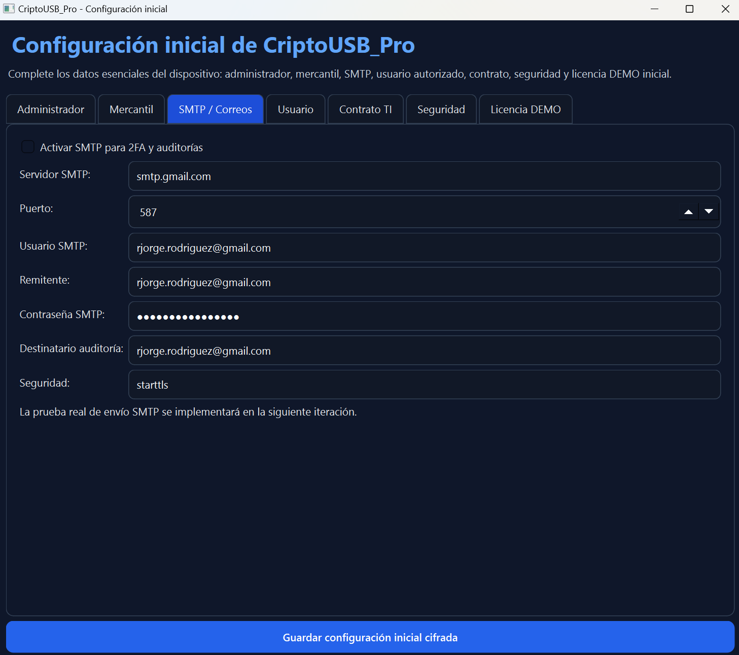 Configuración SMTP